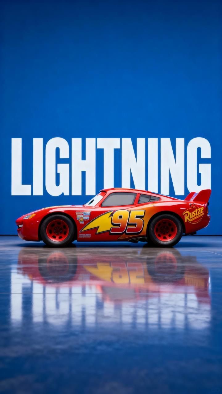 Cars Movie Lightning McQueen Studio Shot Poster