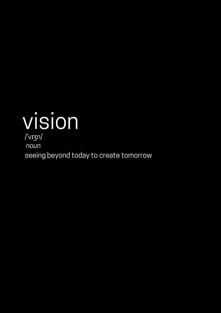 Vision Definition - Dark Minimalist Typography Poster