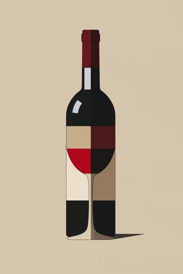 Abstract Wine Bottle Poster