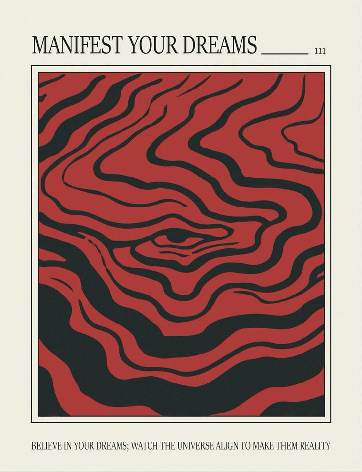 Manifest Your Dreams - Abstract Wavy Eye Art Poster